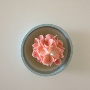 Peach Hydrangea Flower Candle