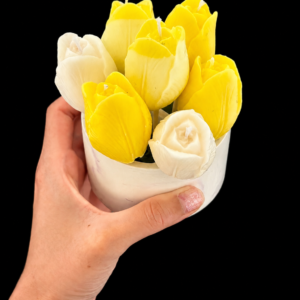 Sun kissed tulip candle bouquet