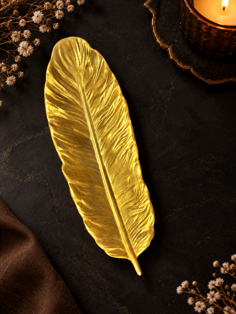 Golden Feather Trinket Tray ✨